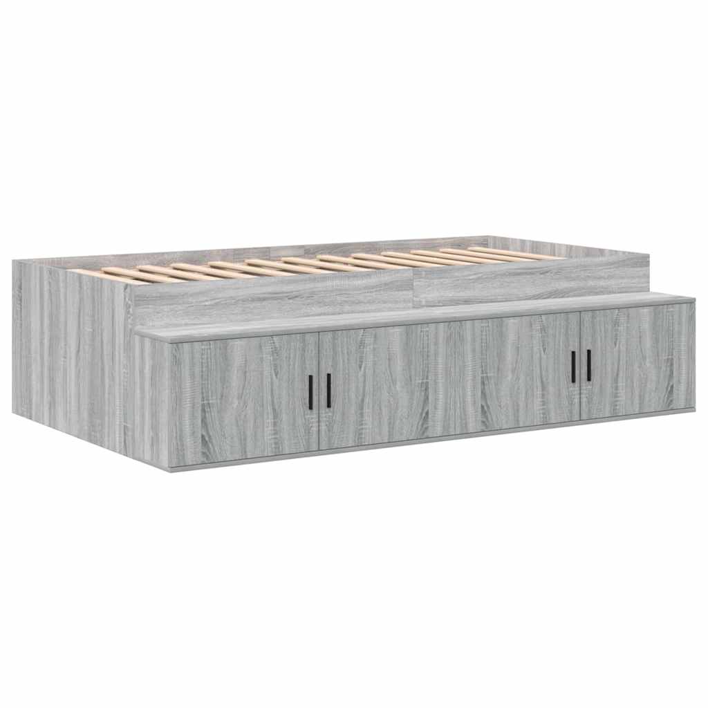 Bed Frame with Drawer Grey Sonoma 100 x 200 cm Engineered Wood