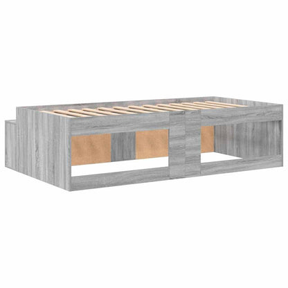 Bed Frame with Drawer Grey Sonoma 100 x 200 cm Engineered Wood