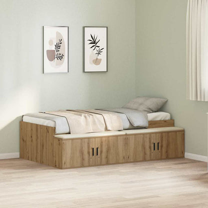 Bed Frame with Drawer Artisan Oak 100 x 200 cm Engineered Wood