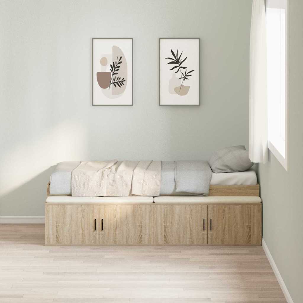 Bed Frame with Drawer Sonoma Oak 90 x 200 cm Engineered Wood