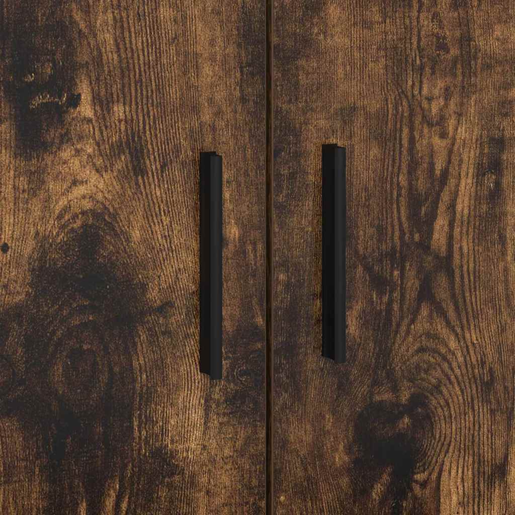 Storage Bed Frame Smoked oak 90 x 200 cm Engineered wood