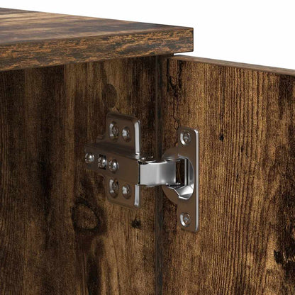 Storage Bed Frame Smoked oak 90 x 200 cm Engineered wood