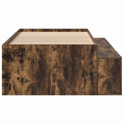 Storage Bed Frame Smoked oak 90 x 200 cm Engineered wood