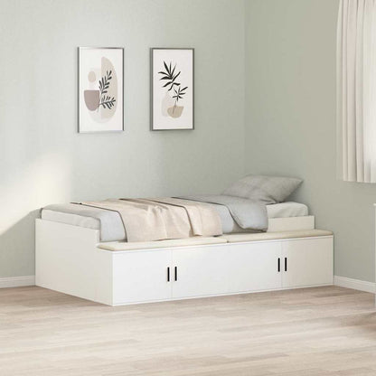 Bed Frame with Drawer White 80 x 200 cm Engineered Wood