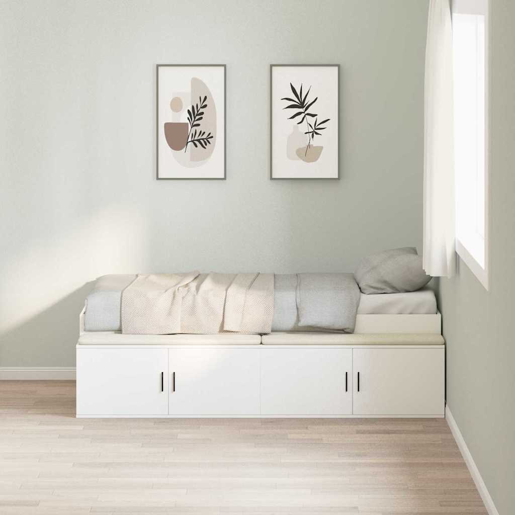 Bed Frame with Drawer White 80 x 200 cm Engineered Wood
