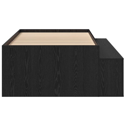 Bed Frame with Drawer Black Oak 80 x 200 cm Engineered Wood