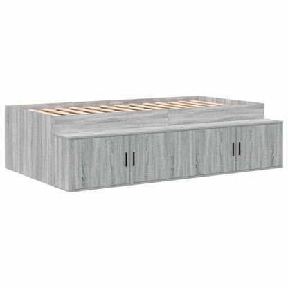 Bed Frame with Drawer Grey Sonoma 80 x 200 cm Engineered Wood