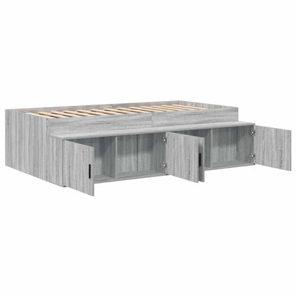 Bed Frame with Drawer Grey Sonoma 80 x 200 cm Engineered Wood
