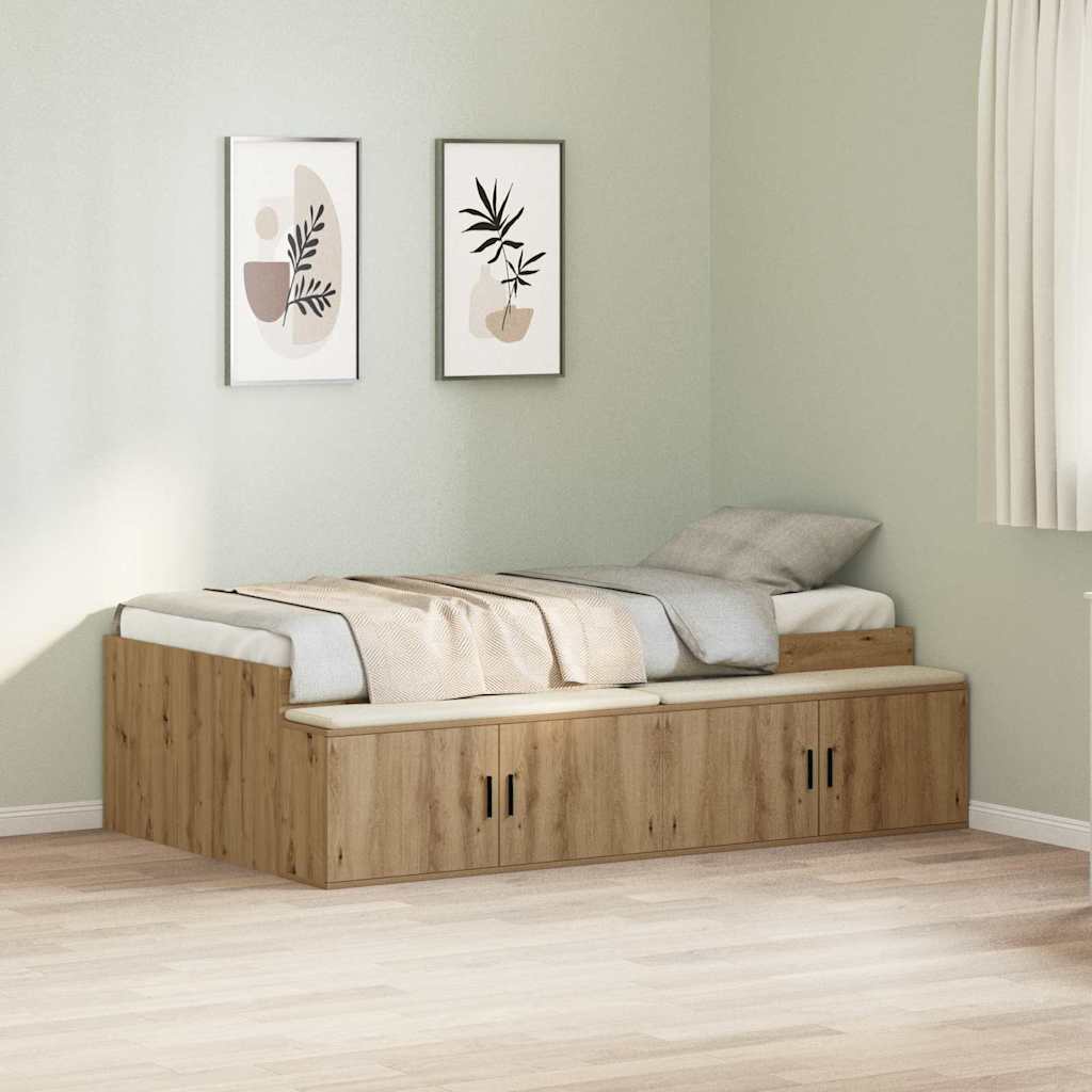Bed Frame with Drawer Artisan Oak 80 x 200 cm Engineered Wood