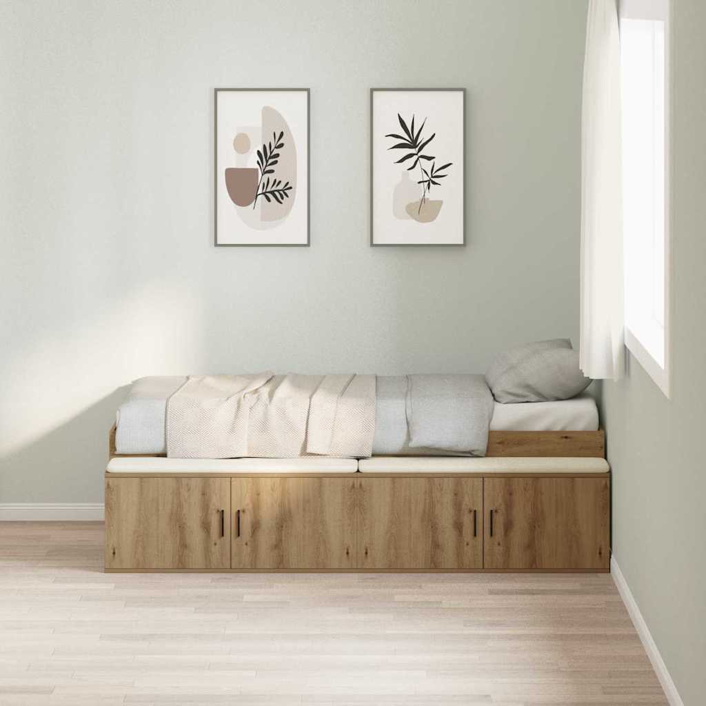 Bed Frame with Drawer Artisan Oak 80 x 200 cm Engineered Wood