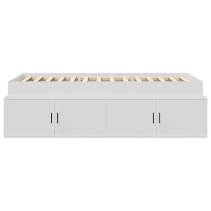 Bed Frame with Drawer White 90 x 190 cm Engineered Wood