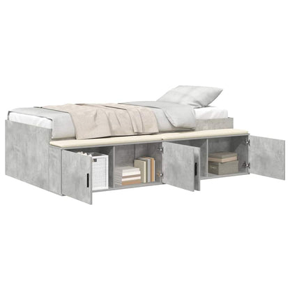 Bed Frame with Drawer Concrete Grey 90 x 190 cm Engineered Wood