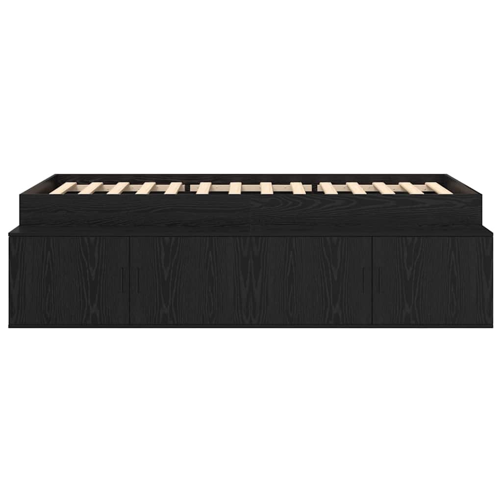 Bed Frame with Drawer Black Oak 70 x 190 cm Engineered Wood