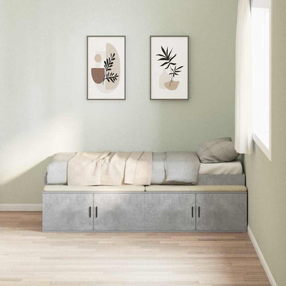 Bed Frame with Drawer Concrete Grey 70 x 190 cm Engineered Wood