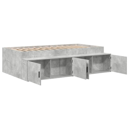 Bed Frame with Drawer Concrete Grey 70 x 190 cm Engineered Wood