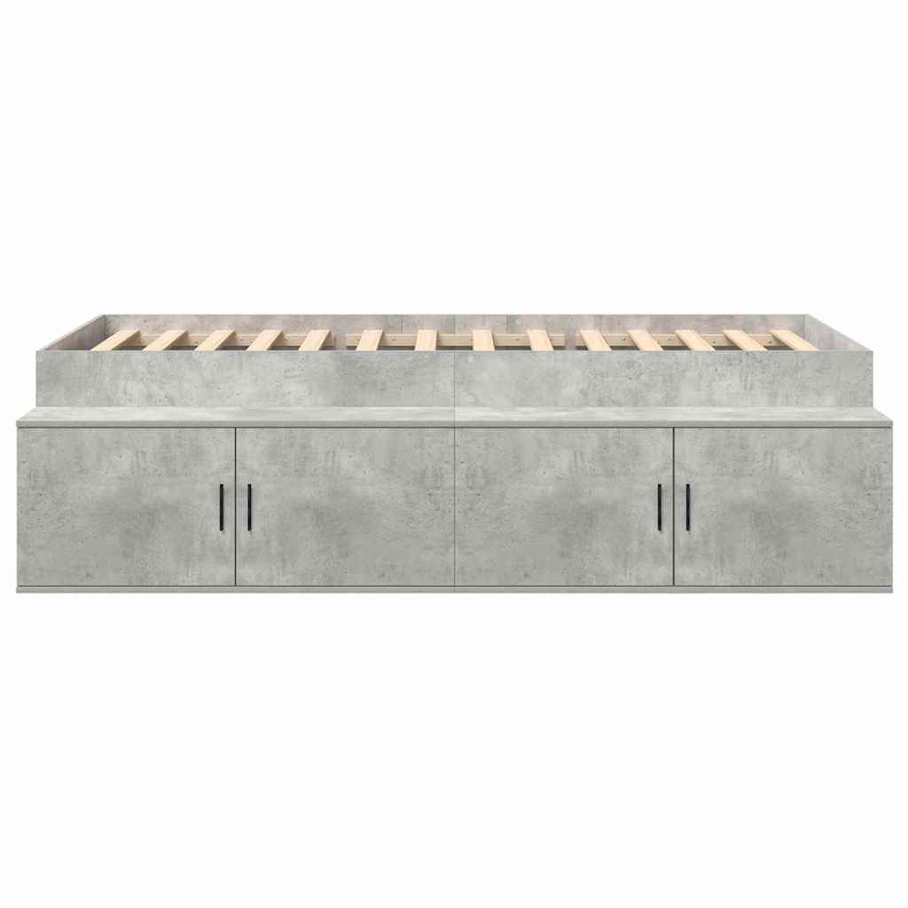 Bed Frame with Drawer Concrete Grey 70 x 190 cm Engineered Wood