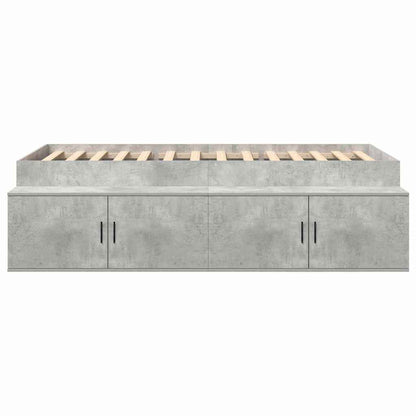 Bed Frame with Drawer Concrete Grey 70 x 190 cm Engineered Wood