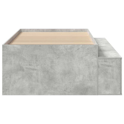 Bed Frame with Drawer Concrete Grey 70 x 190 cm Engineered Wood