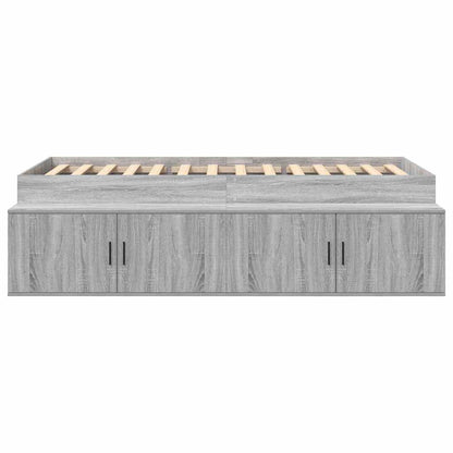Bed Frame with Drawer Grey Sonoma 70 x 190 cm Engineered Wood