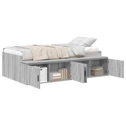 Bed Frame with Drawer Grey Sonoma 70 x 190 cm Engineered Wood