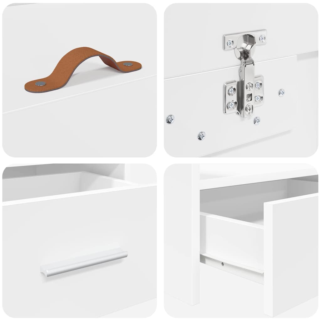 Bed Frame with Headboard White 100 x 200 cm Engineered Wood