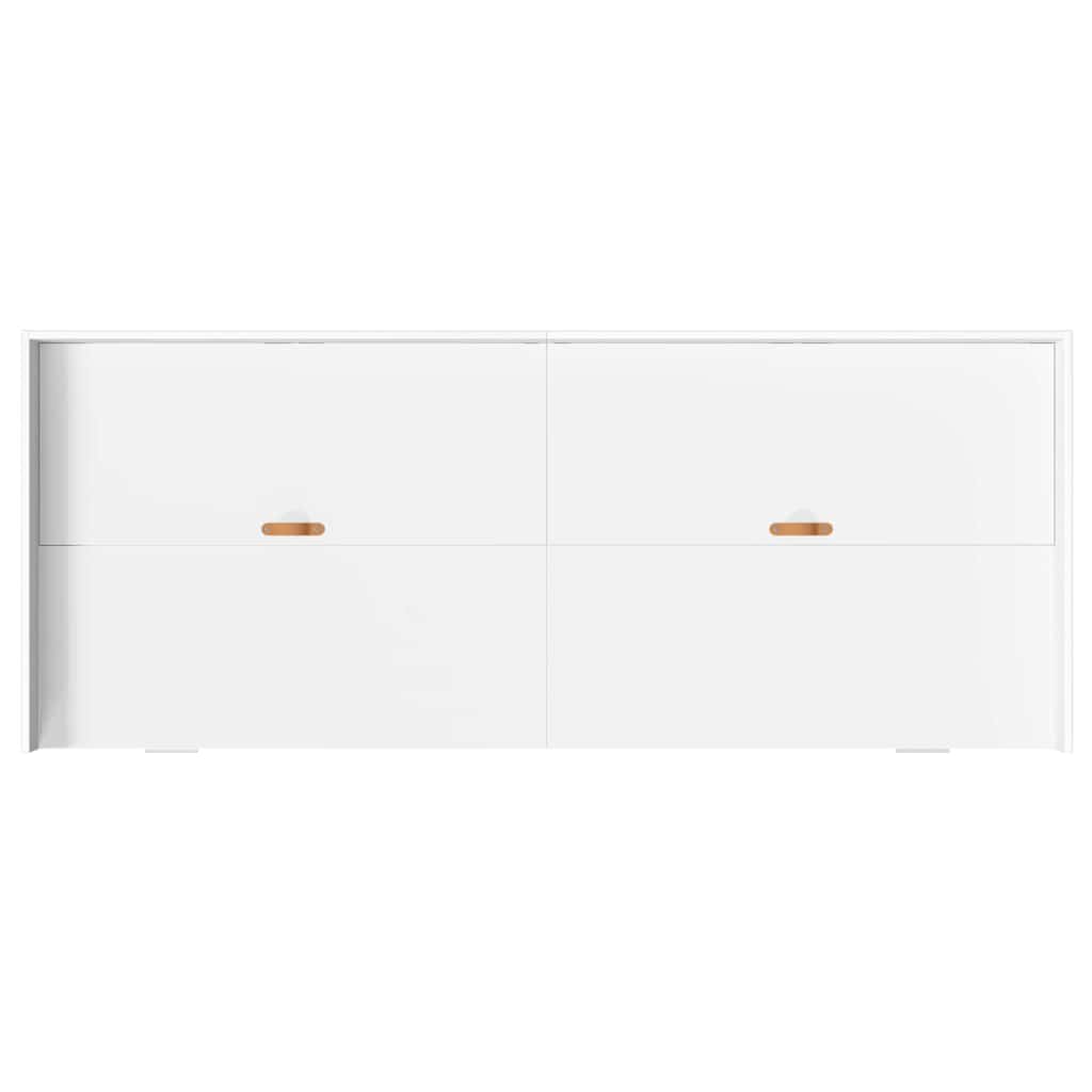 Bed Frame with Headboard White 100 x 200 cm Engineered Wood