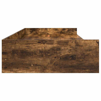 Storage Bed Frame Smoked Oak 100 x 200 cm Engineered wood