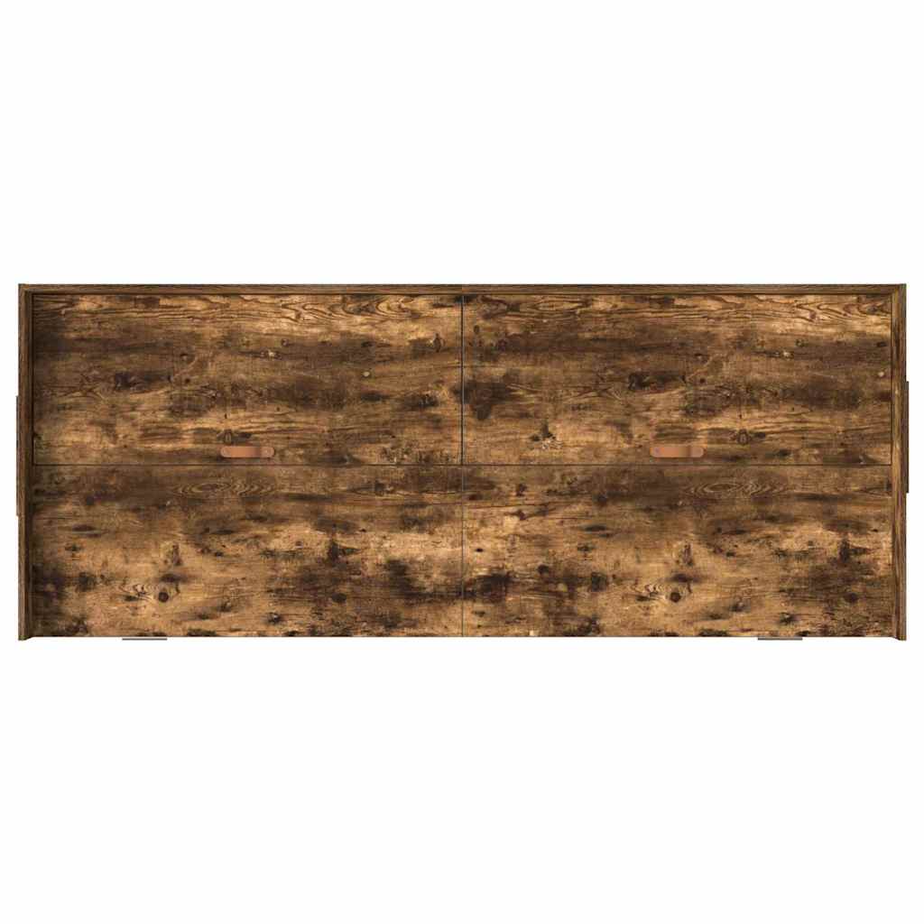 Storage Bed Frame Smoked Oak 100 x 200 cm Engineered wood