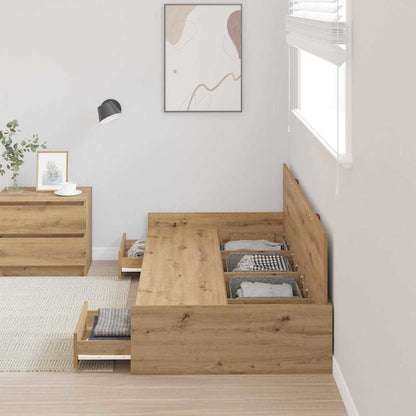 Bed Frame with Drawer Artisan Oak 100 x 200 cm Engineered Wood
