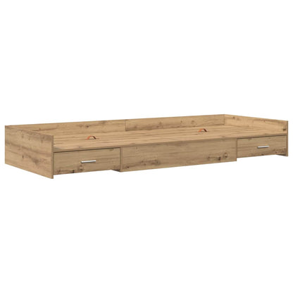Bed Frame with Drawer Artisan Oak 100 x 200 cm Engineered Wood