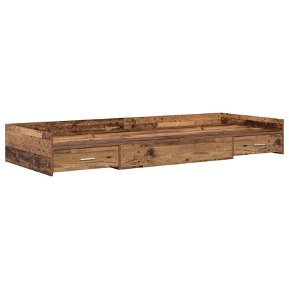 Storage Bed Frame Old Wood 90 x 200 cm Engineered wood