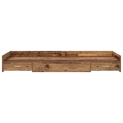 Storage Bed Frame Old Wood 90 x 200 cm Engineered wood