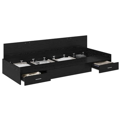 Bed Frame with Headboard Black Oak 80 x 200 cm Engineered Wood