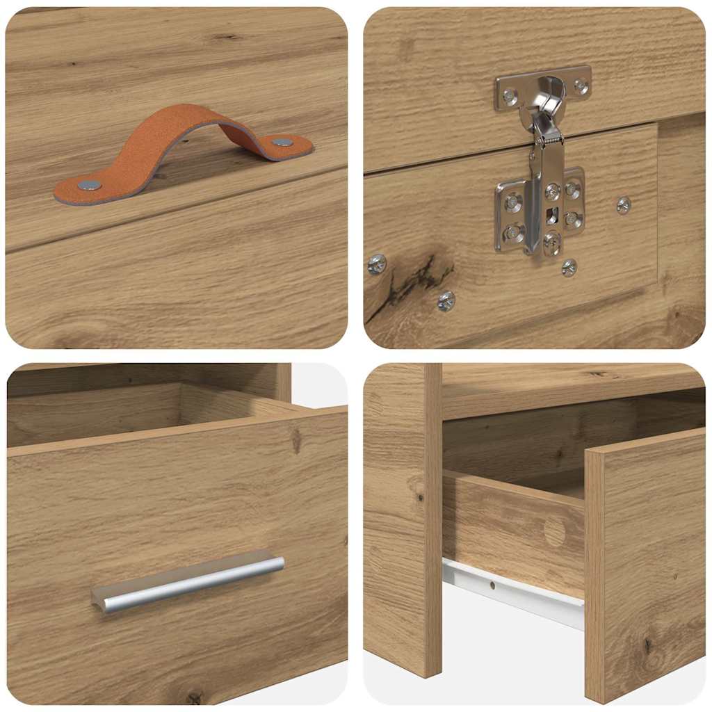 Storage Bed Frame Artisan Oak 80 x 200 cm Engineered wood