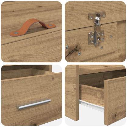 Storage Bed Frame Artisan Oak 80 x 200 cm Engineered wood