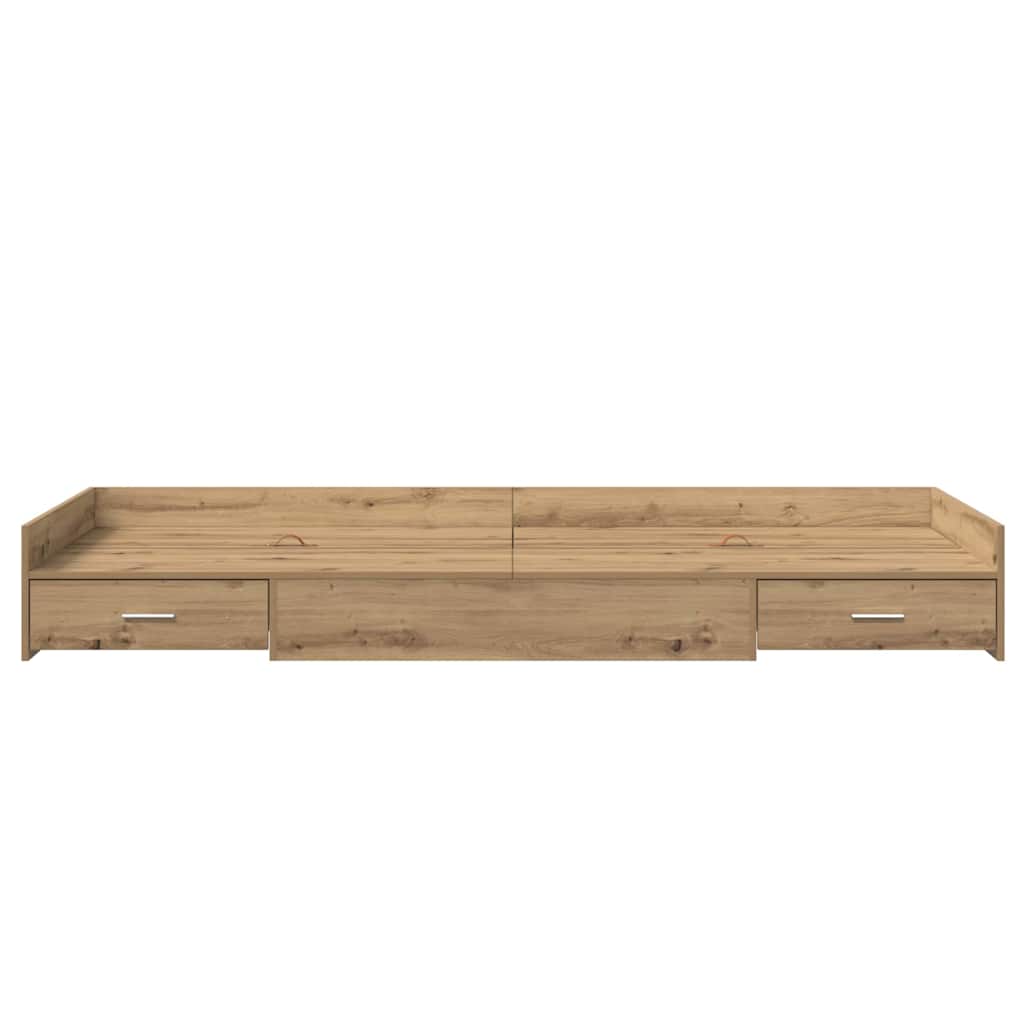 Storage Bed Frame Artisan Oak 80 x 200 cm Engineered wood