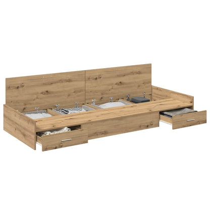 Storage Bed Frame Artisan Oak 80 x 200 cm Engineered wood