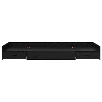 Storage Bed Frame Black Oak 75 x 190 cm Engineered wood