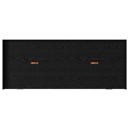 Storage Bed Frame Black Oak 75 x 190 cm Engineered wood