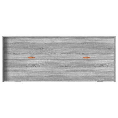 Storage Bed Frame Grey Sonoma 75 x 190 cm Engineered wood