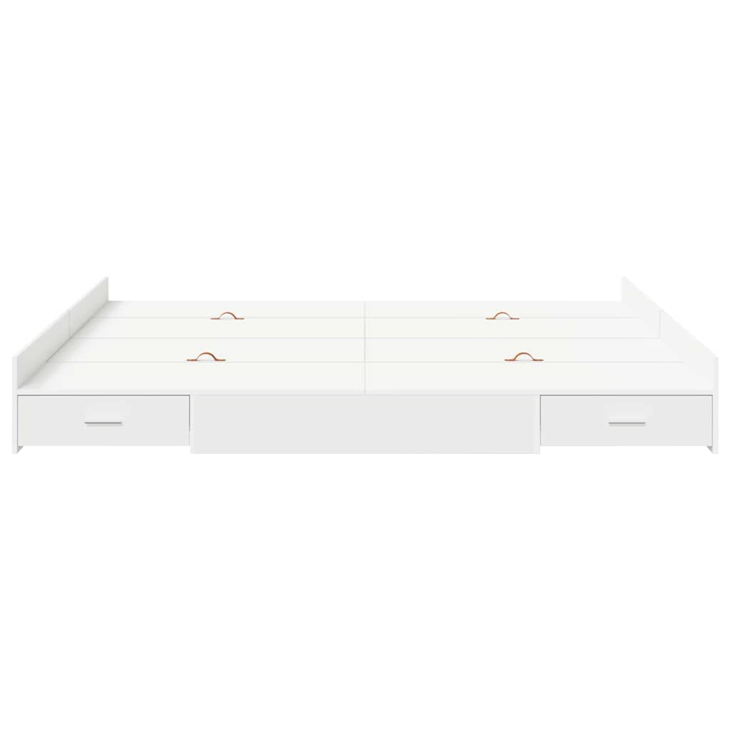 Storage Bed Frame White 200 x 200 cm Engineered Wood