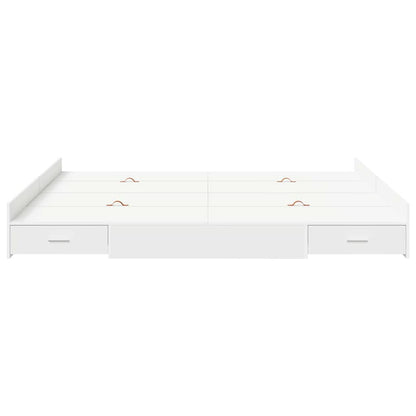 Storage Bed Frame White 200 x 200 cm Engineered Wood