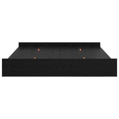 Storage Bed Frame Black Oak 200 x 200 cm Engineered Wood