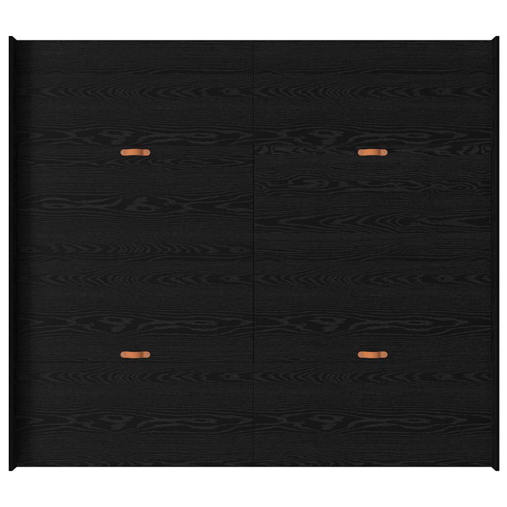 Storage Bed Frame Black Oak 200 x 200 cm Engineered Wood