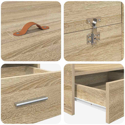 Storage Bed Frame Sonoma Oak 200 x 200 cm Engineered Wood