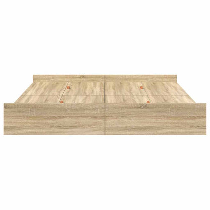 Storage Bed Frame Sonoma Oak 200 x 200 cm Engineered Wood