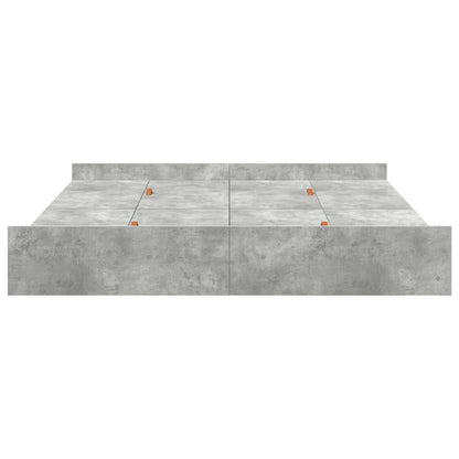 Storage Bed Frame Concrete Grey 200 x 200 cm Engineered Wood