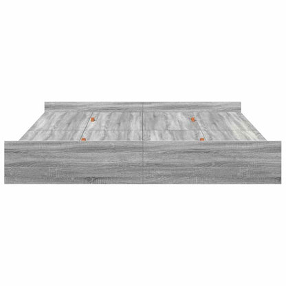 Storage Bed Frame Grey Sonoma 200 x 200 cm Engineered Wood