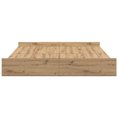Storage Bed Frame Artisan Oak 200 x 200 cm Engineered Wood