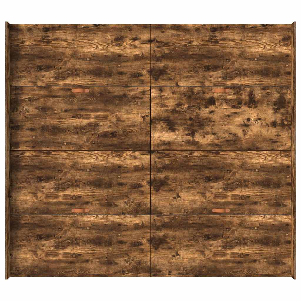 Storage Bed Frame Smoked Oak 180 x 200 cm Engineered Wood